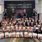 The GVSU Dance and Cheer teams posing for a picture after winning national championships at the College Classic.